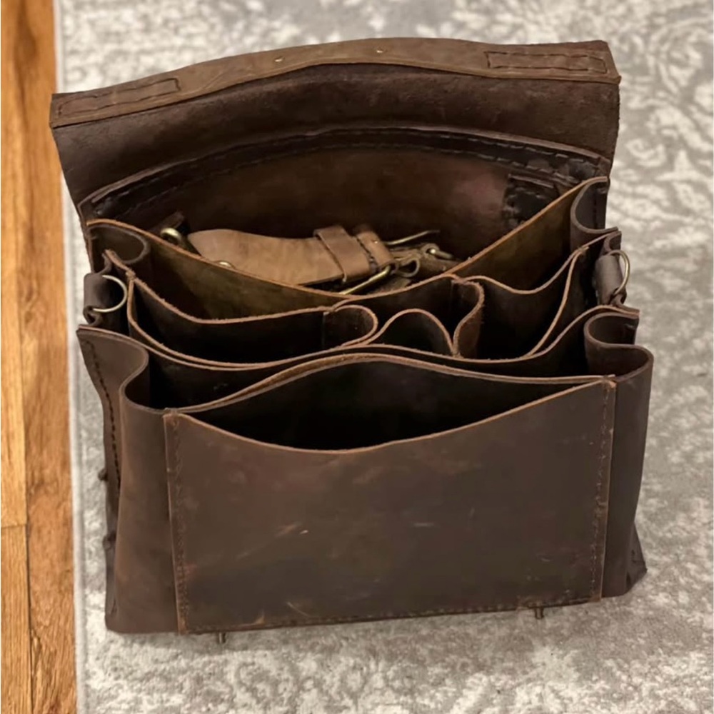 Large Brown Leather saddle brief case  bag